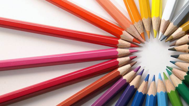 Colorful Pencils Round Design